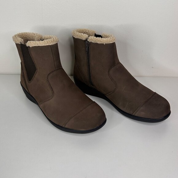 Drew Jayla Womens 9M Leather Ankle Boots With Faux Fur Lining & Side Zipper - Picture 7 of 8